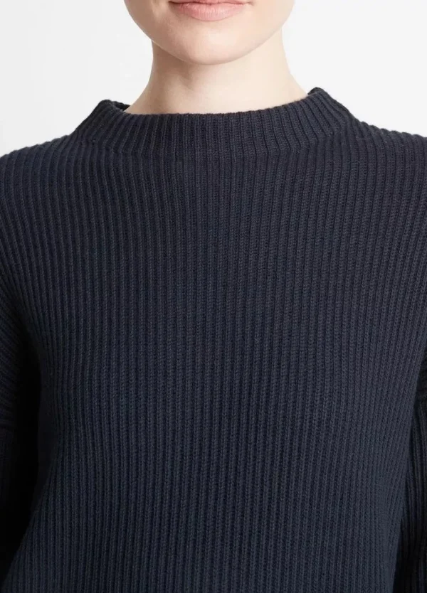 Sweaters | Vince Ribbed Funnel Knit Navy