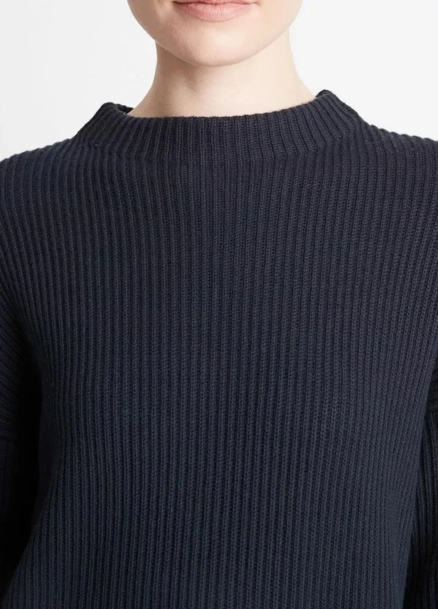 vince_ribbed_funnel_knit__1.webp Sweaters | Vince Ribbed Funnel Knit Navy