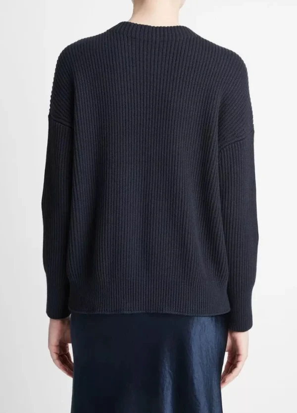 Sweaters | Vince Ribbed Funnel Knit Navy