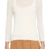 Sweaters | Vince Sheer 3/4 Sleeve Crew Sweater Feather Combo