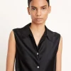 Shirts + Tops | Vince Sleeveless Bias Shirt Black