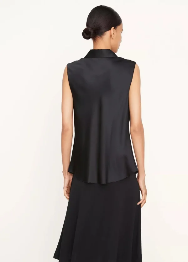 Shirts + Tops | Vince Sleeveless Bias Shirt Black