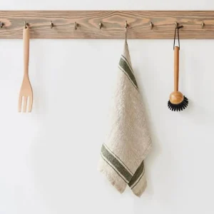 Home Decor | Pillows | Thistle Hill Vintage Linen Kitchen Towel Green Stripe