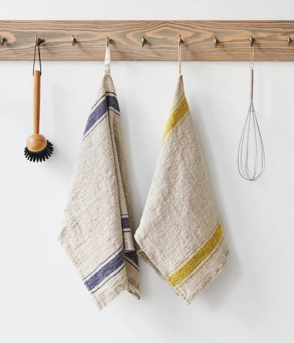 Home Decor | Pillows | Thistle Hill Vintage Linen Kitchen Towel Mustard Stripe