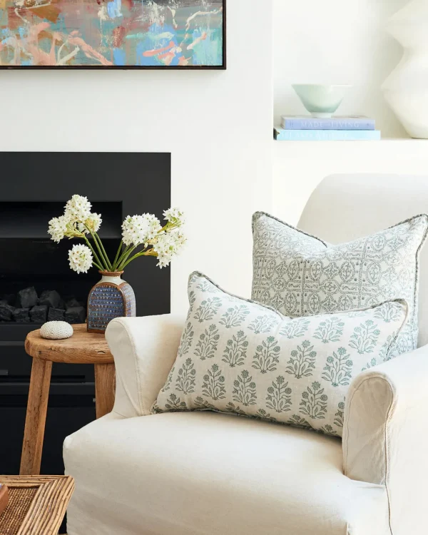 Pillows | Walter G Amer Celadon Linen Lumbar Cushion
