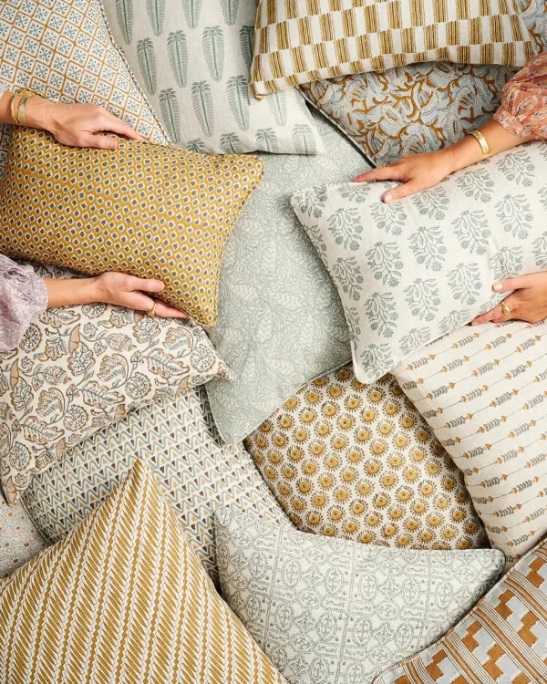 Pillows | Walter G Amer Celadon Linen Lumbar Cushion