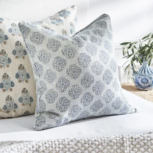 Pillows | Walter G Ankara Fresh Azure Linen Cushion