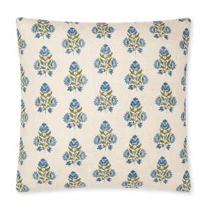 Pillows | Walter G Ankara Moss Azure Linen Cushion