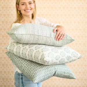 Pillows | Walter G Corfu Celadon Linen Cushion