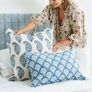 Pillows | Walter G Paisley Riviera linen cushion