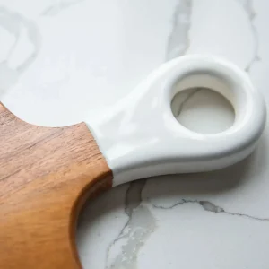 Tabletop | Thistle Hill Wood + White Collection Acacia Wood Square Charcuterie Board