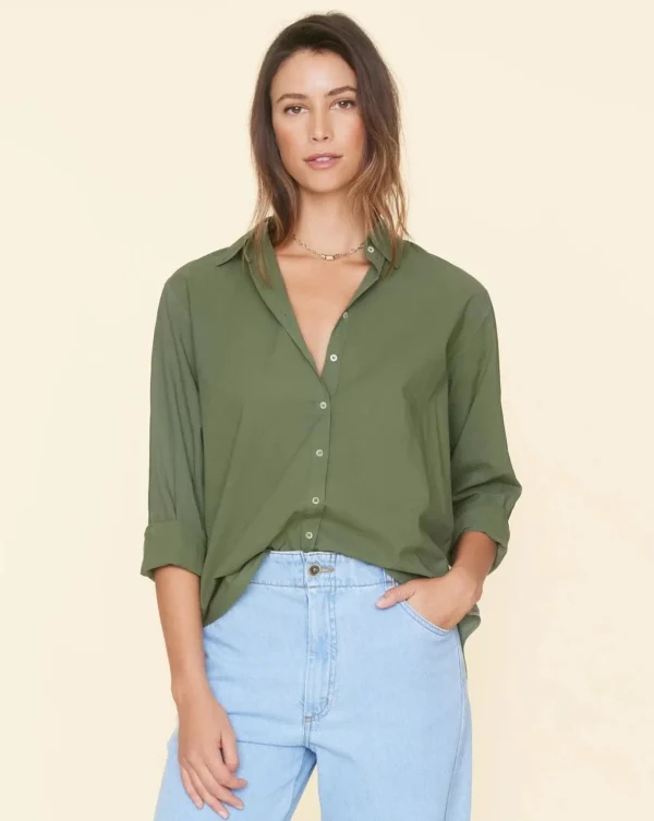 Shirts + Tops | Xirena Beau Shirt Green Army