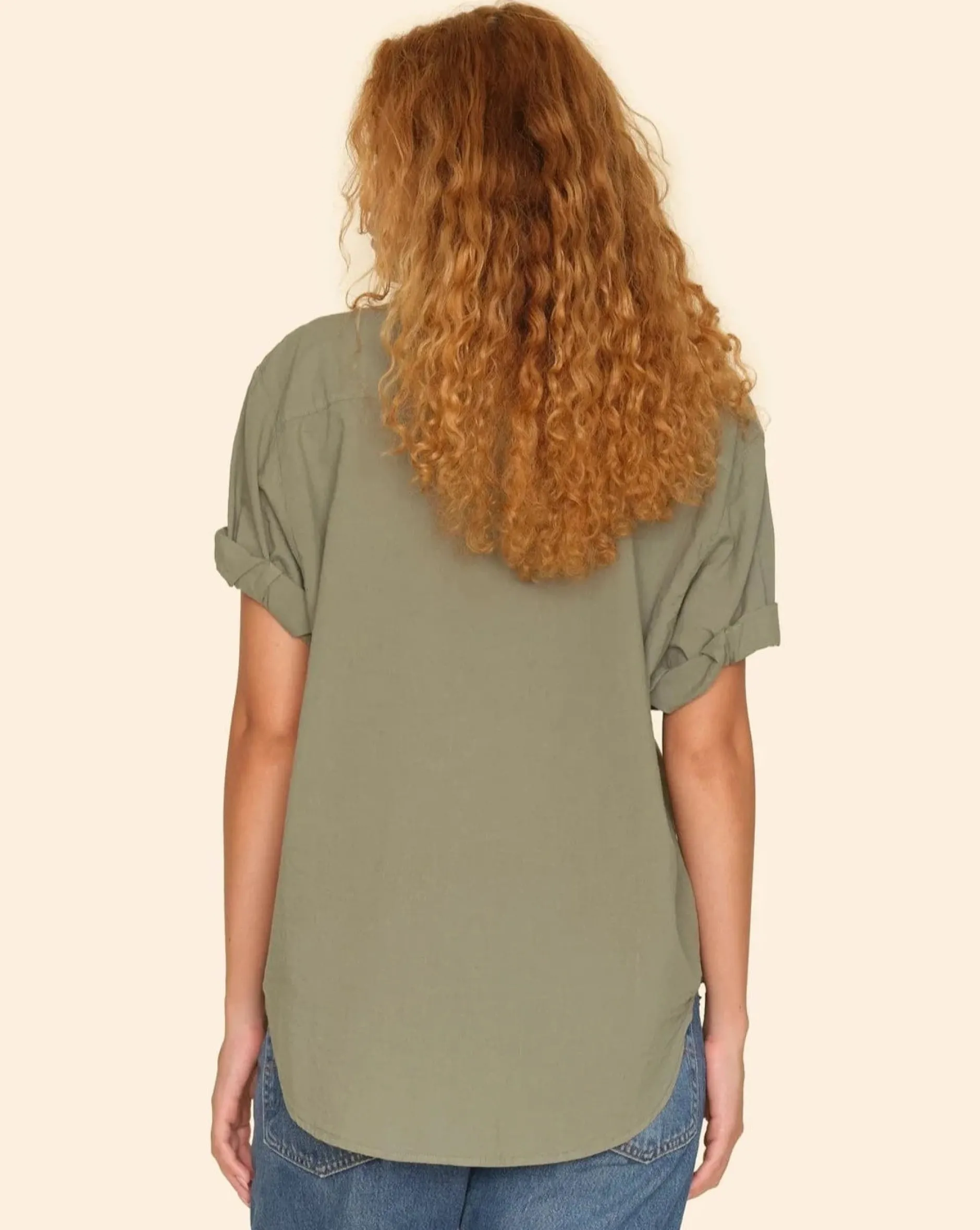 xirena_channing_shirt_gre_1.webp Shirts + Tops | Xirena Channing Shirt Green Army