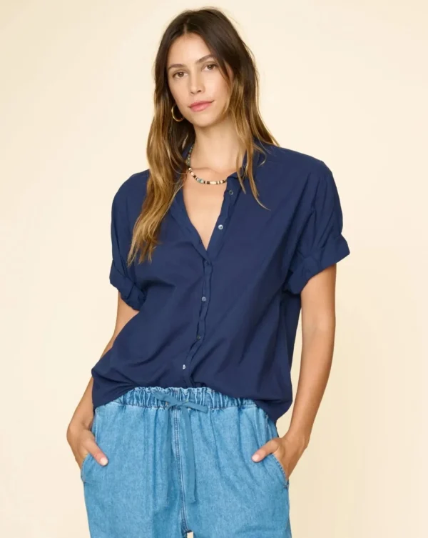 Shirts + Tops | Xirena Channing Shirt Navy