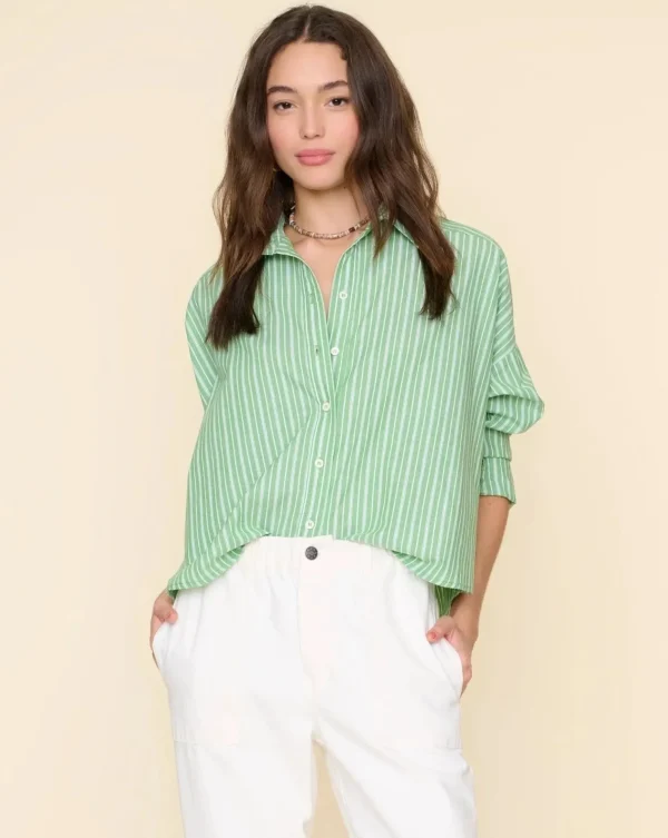 Shirts + Tops | Xirena Riley Shirt Matcha Stripe